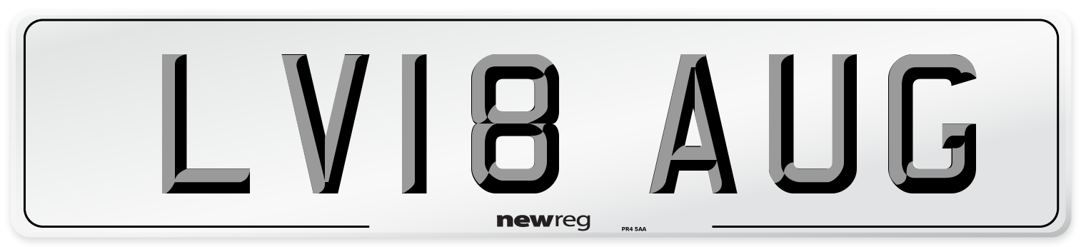 LV18 AUG Number Plate from New Reg